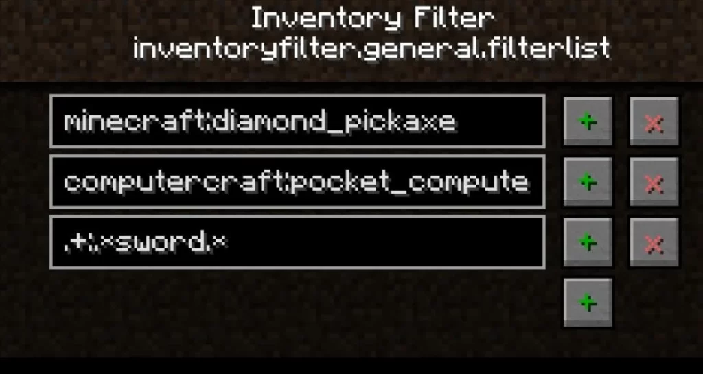 inventory filter mod