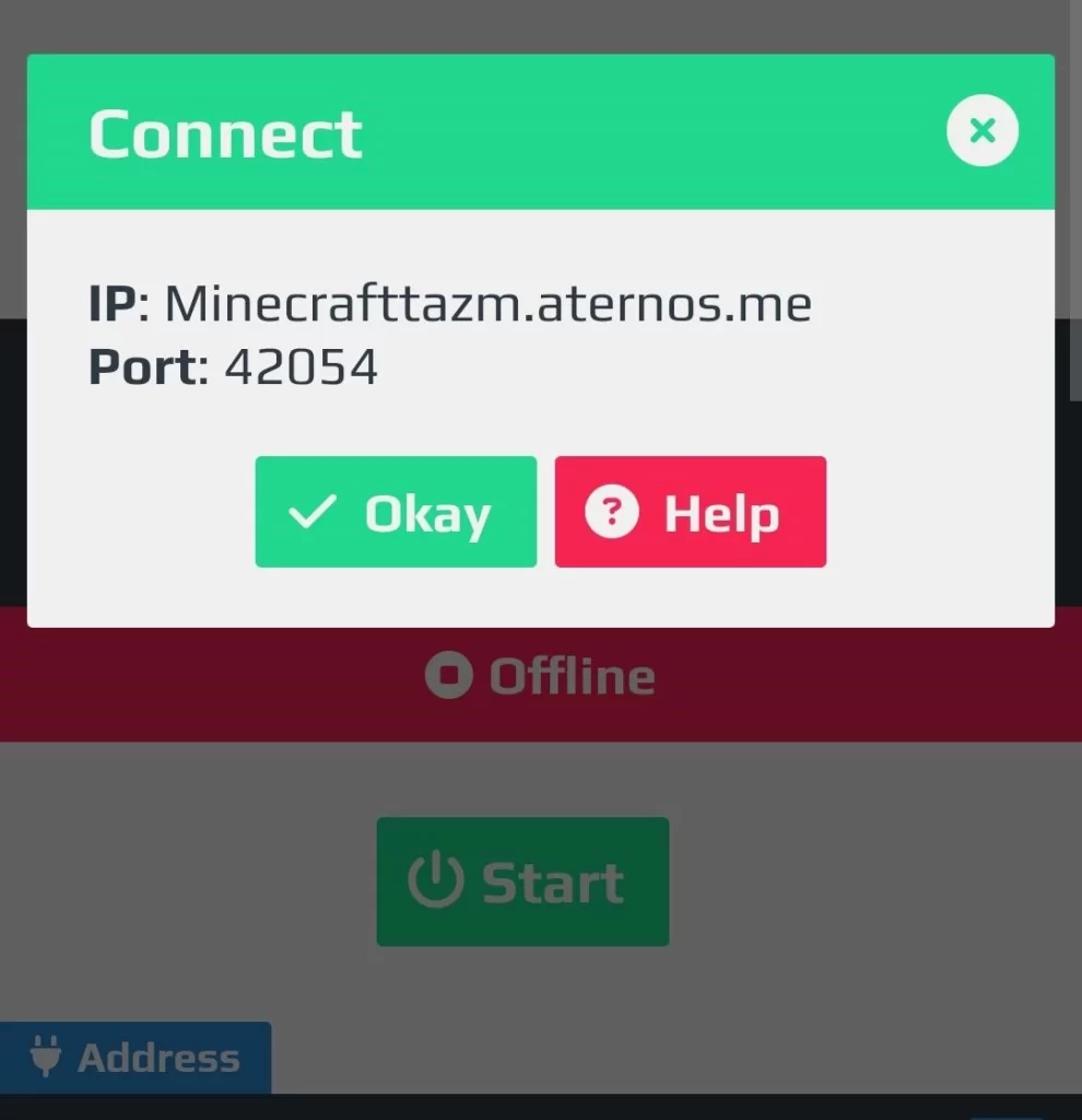 Minecraft server IP address
