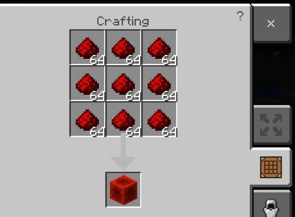 crafting Redstone for making a car