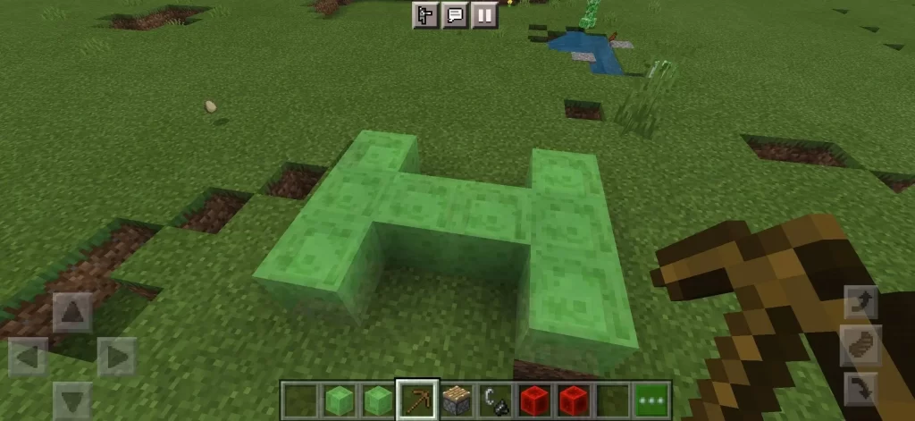 Place another two slime blocks between them to connect