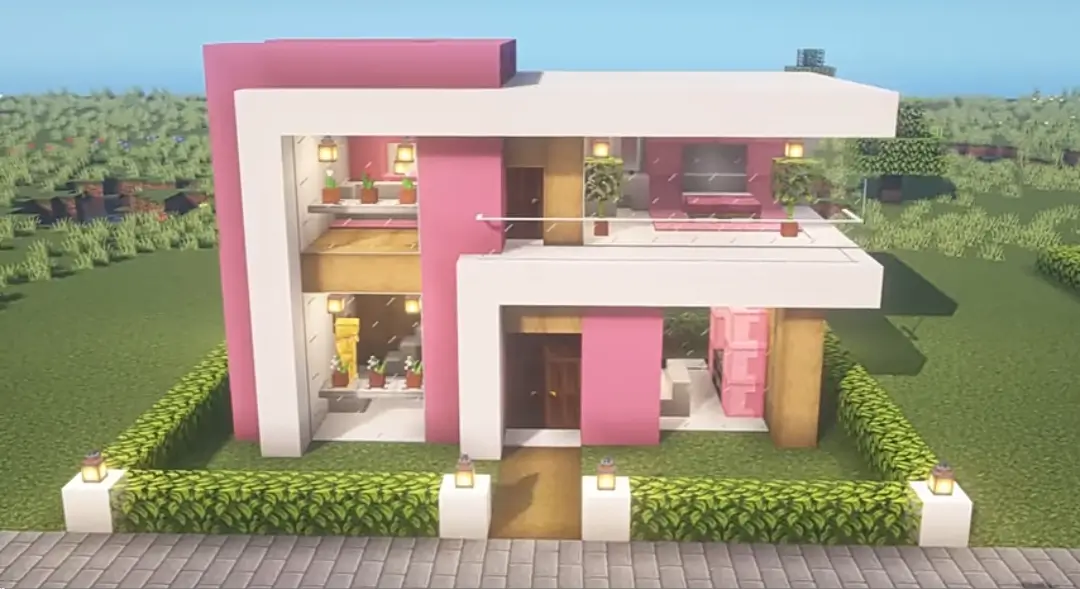 Minecraft Modern Pink House
