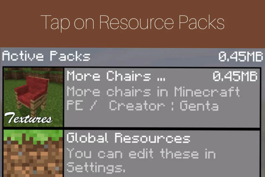 Step 9: Tap on Resource Packs