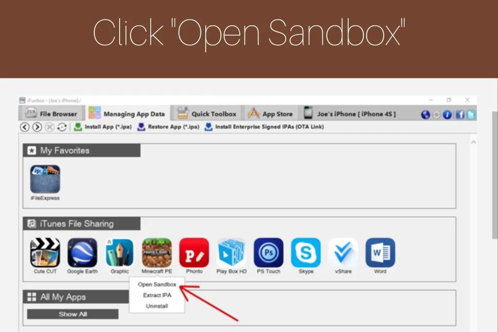 Step 5: Click on Minecraft PE