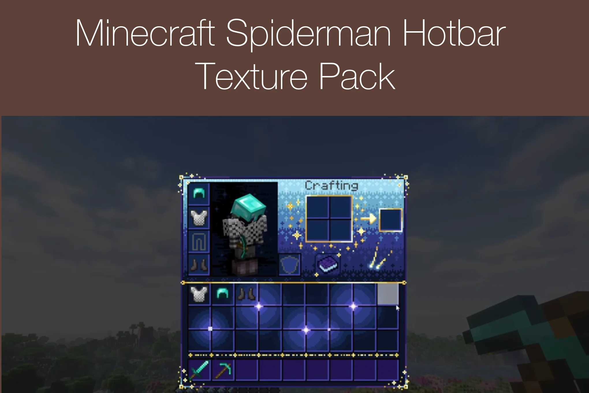 Minecraft Spiderman Hotbar Texture Pack